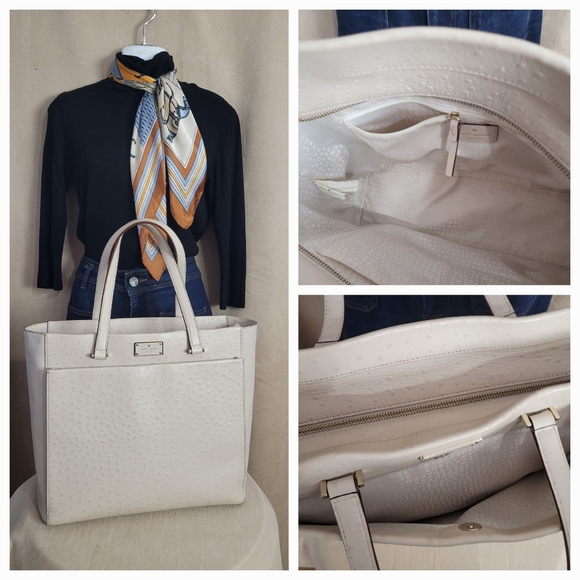 KATE SPADE ♠️ ostrich tote - Picture 5 of 6